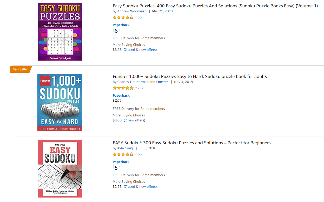 Choosing the right Sudoku puzzle: Market size and profitability of the  Sudoku niche on  KDP - Book Bolt