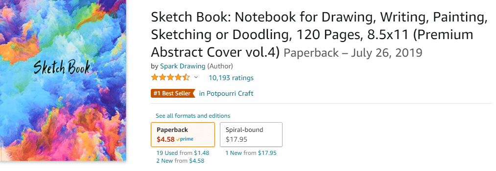 FLOWERY SKETCH BOOK: Pretty Floral Large Blank Sketchbook For Girls and  Women, 120 Pages, 8.5 x 11, For Drawing, Sketching, Doodling and Coloring