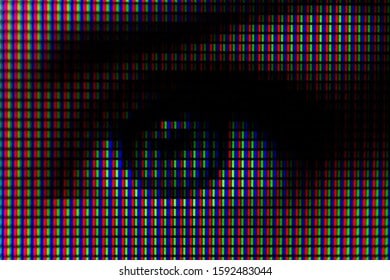 Macro Screen Eye Pixel Rgb Stock Photo 1592483047 | Shutterstock