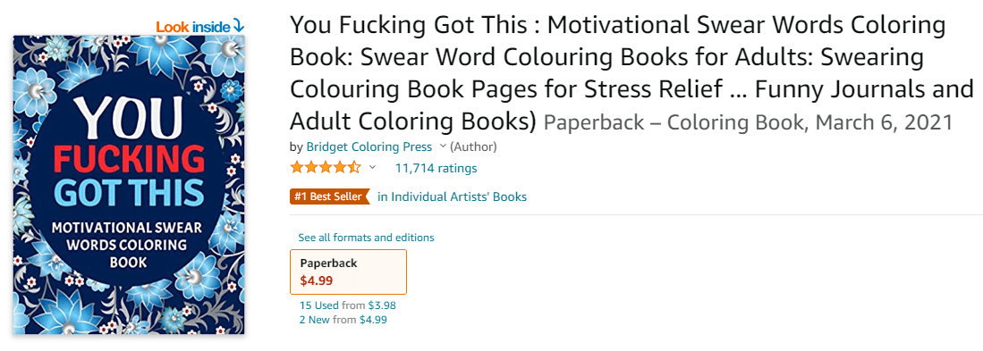 Adult Coloring Books · You Fucking Got This: Swearing Colouring Book Pages  for Stress Relief  Funny Journals and Adult Coloring Books) (Paperback  Book) (2022)