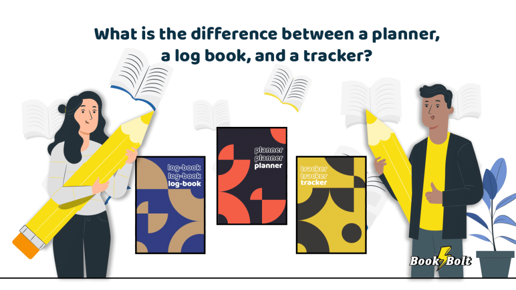 What is the difference between a planner, a log book, and a tracker