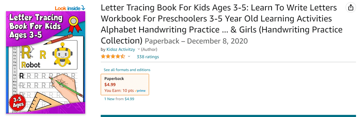 Kindergarten Writing Paper: Handwriting Practice Paper for Kids, Bumper  120-Pages Dotted Line Notebook