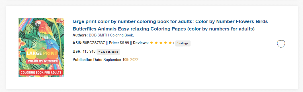 Large Print Color By Number Butterflies, Birds, and Flowers Adult Coloring  Book (Paperback)