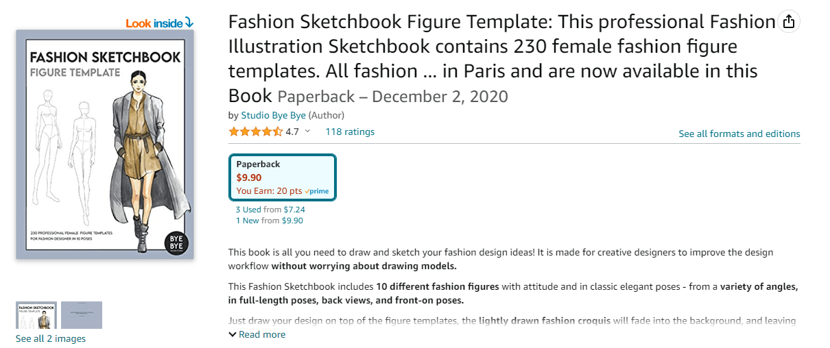 Fashion Sketchbook Figure Template: This professional Fashion Illustration  Sketchbook contains 230 female fashion figure templates. All fashion  in