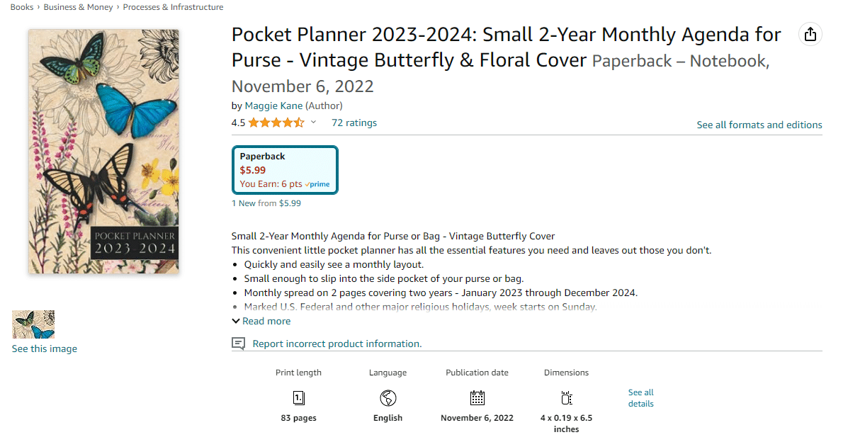 2024 Pocket Planner - Pocket Calendar 2024 for Purse, Jan. 2024 - Dec.  2024, 12 Months Weekly Monthly Pocket Planner with Pocket, Elastic Closure,  Note Pages, Printed Monthly Tabs, Pen Holder, 6.4'' x 3.8'' : Amazon.in