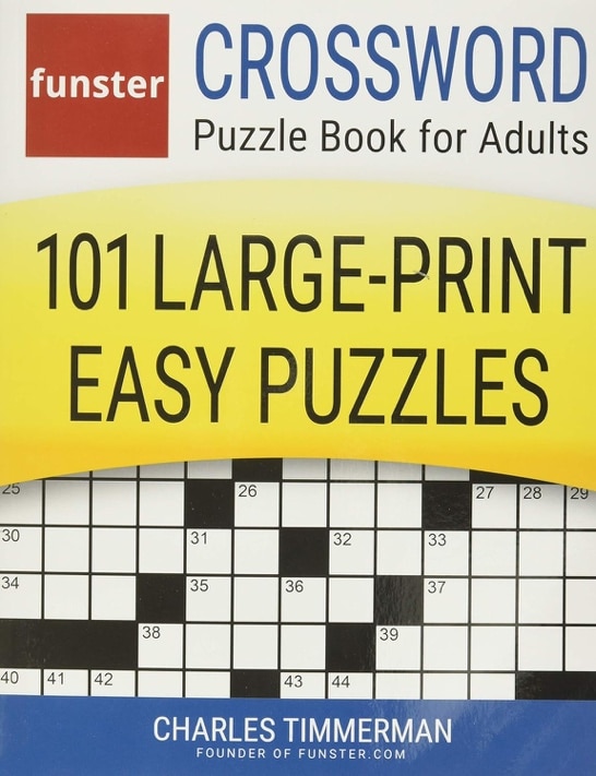 A book cover of a crossword puzzle Description automatically generated