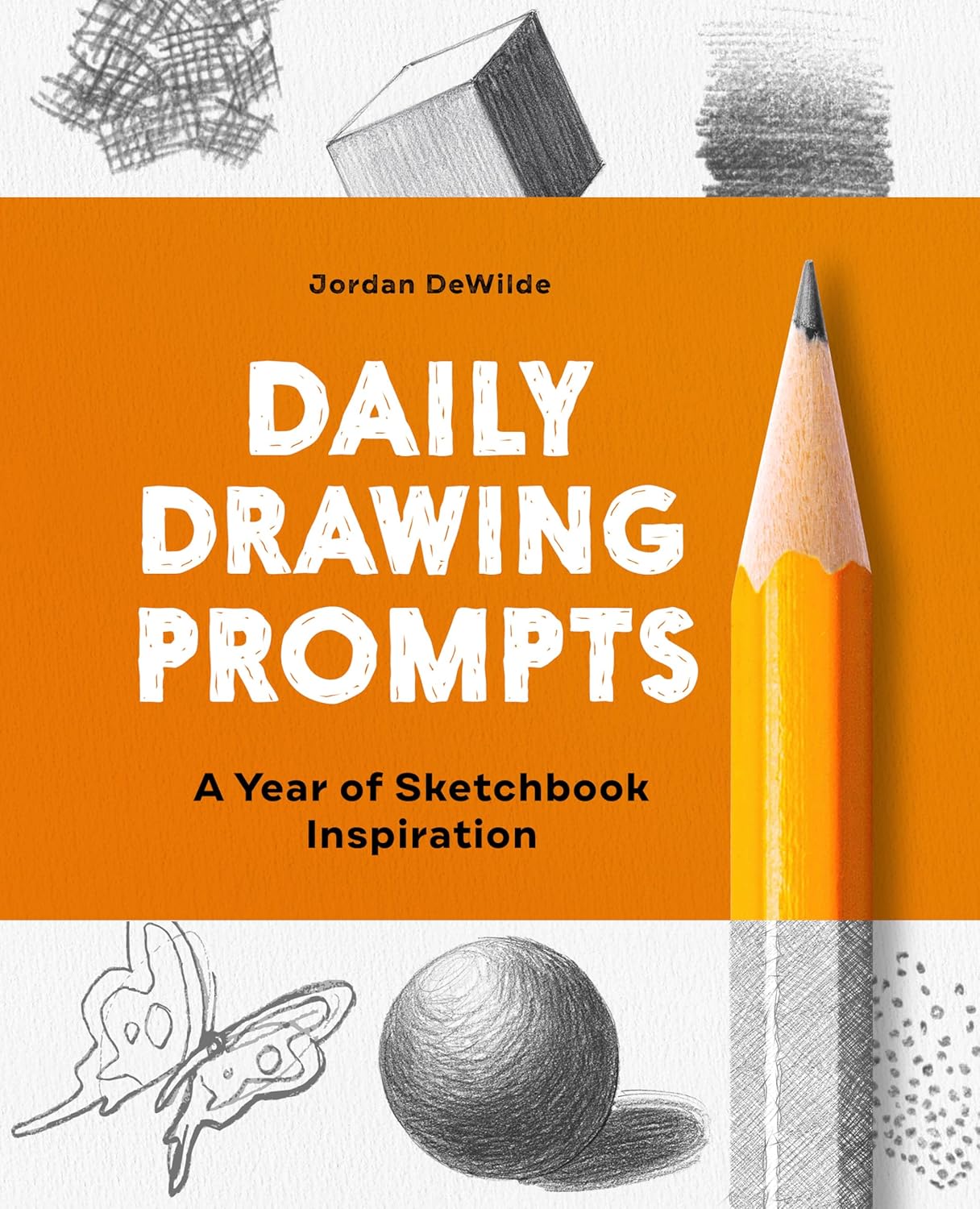 A book cover with a pencil and drawings Description automatically generated