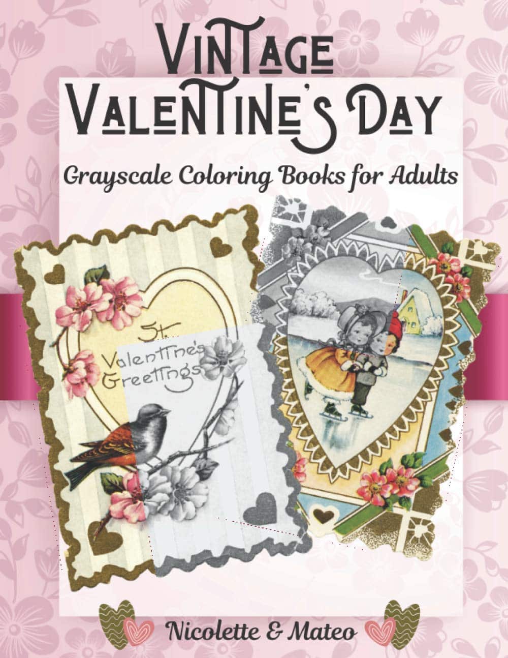 A book cover with two coloring books Description automatically generated