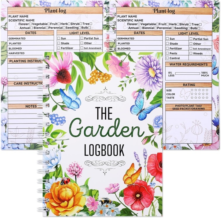 A notebook with flowers and leaves Description automatically generated with medium confidence