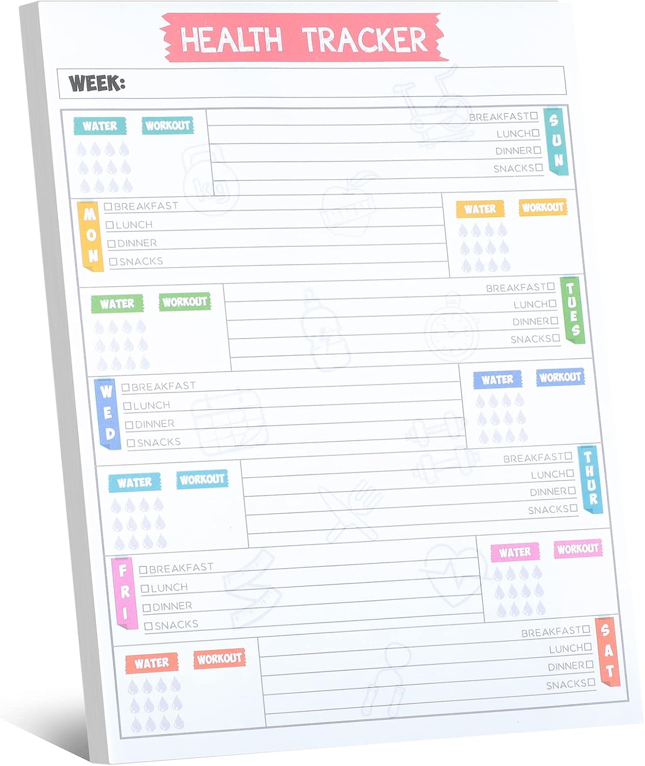 A white paper with a weekly schedule Description automatically generated