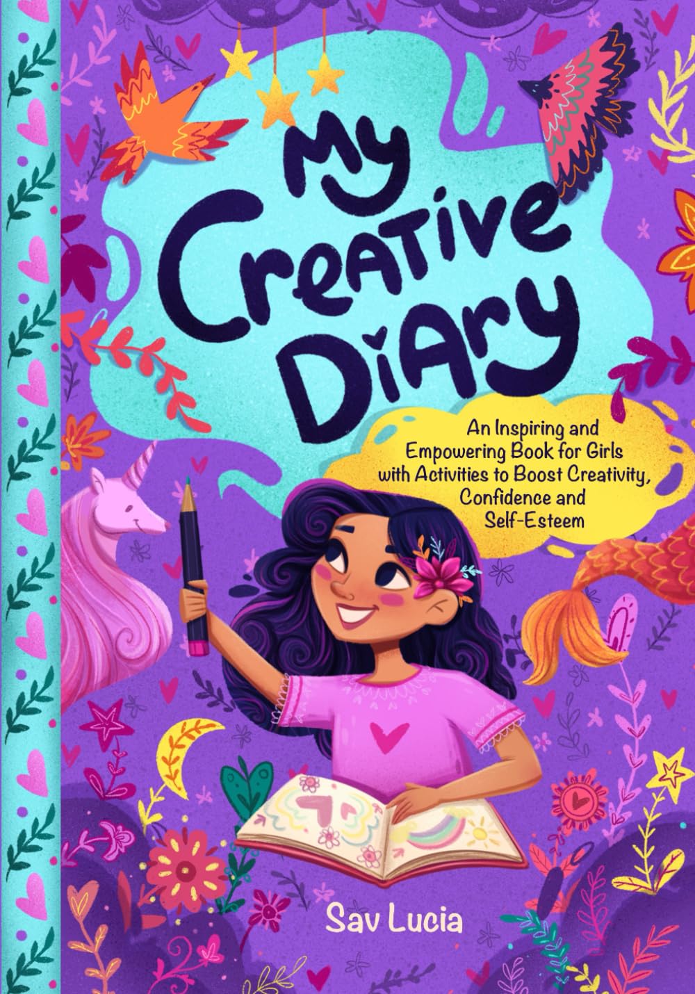 A book cover with a child holding a pencil Description automatically generated