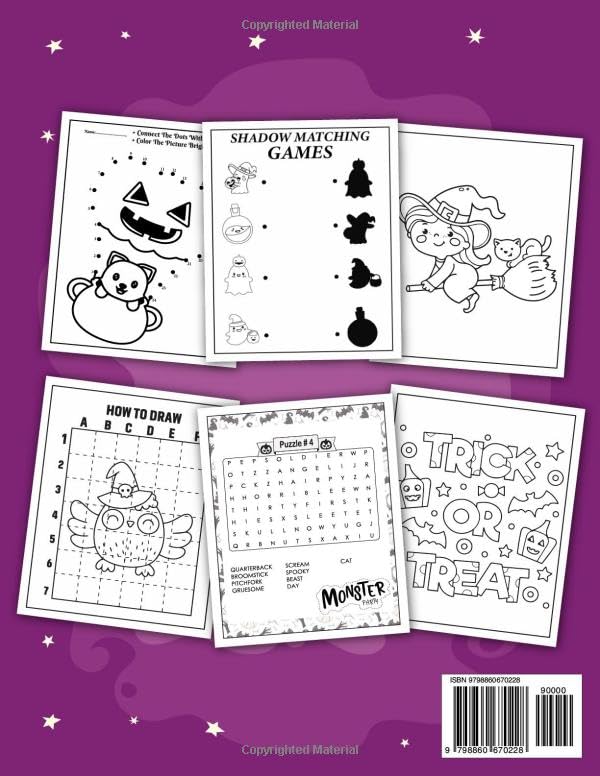 A collection of halloween coloring pages Description automatically generated