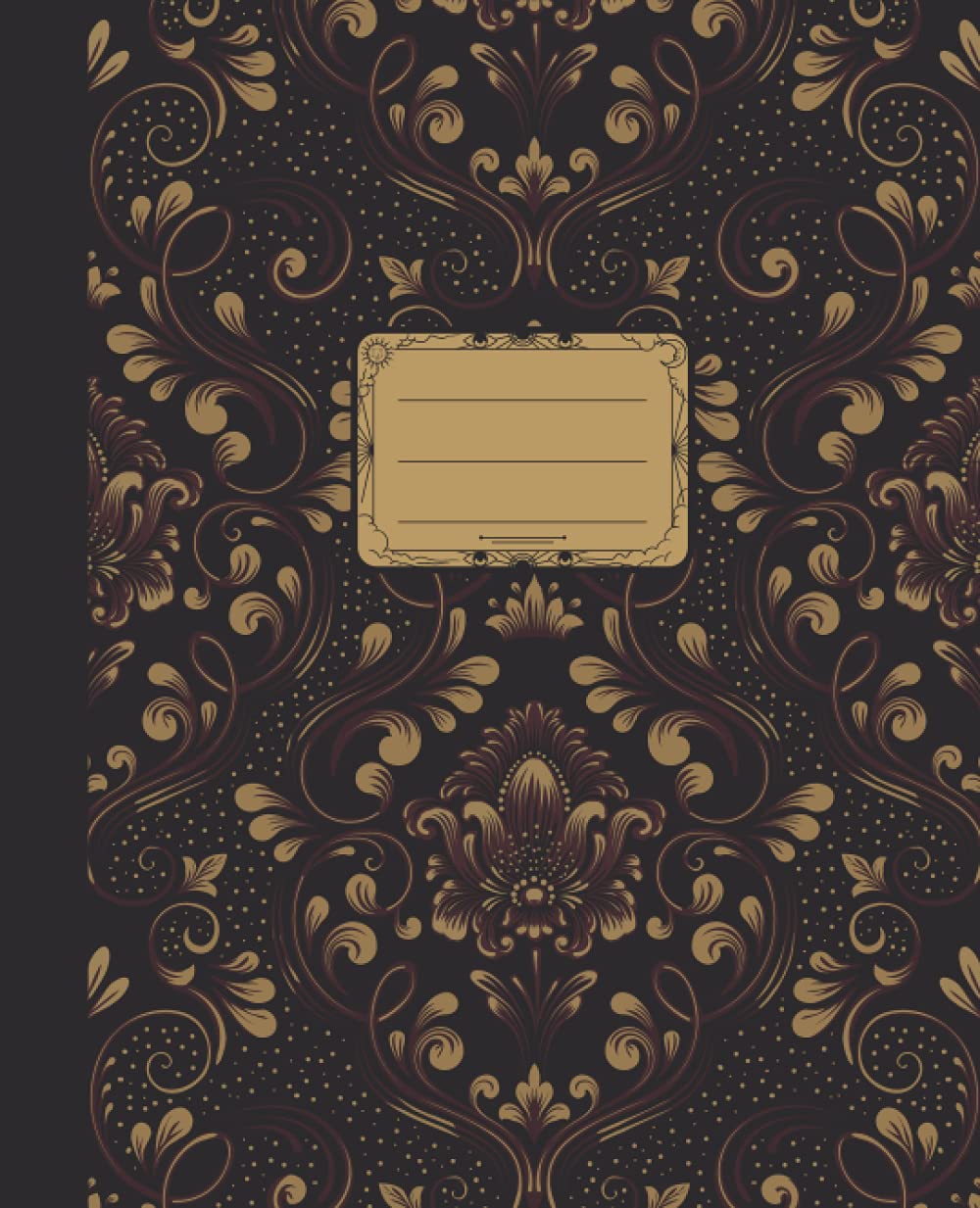 A book cover with a gold and black pattern Description automatically generated