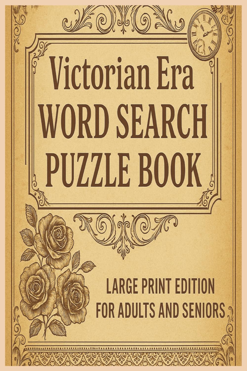 A book cover with a picture of roses Description automatically generated