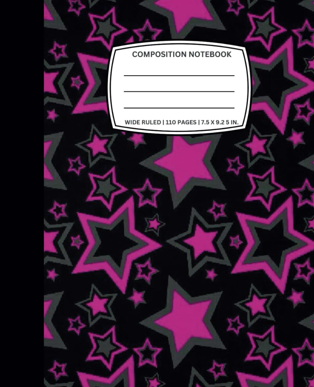 A notebook with stars on it Description automatically generated