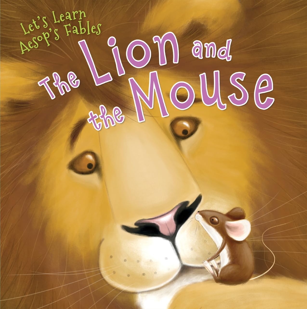 A book cover with a lion and a mouse Description automatically generated