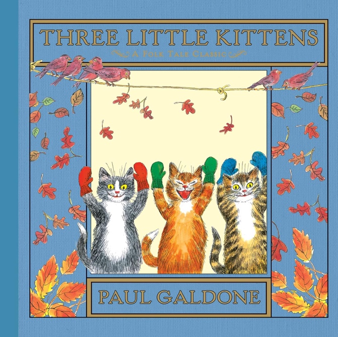 A book cover with cats in gloves Description automatically generated
