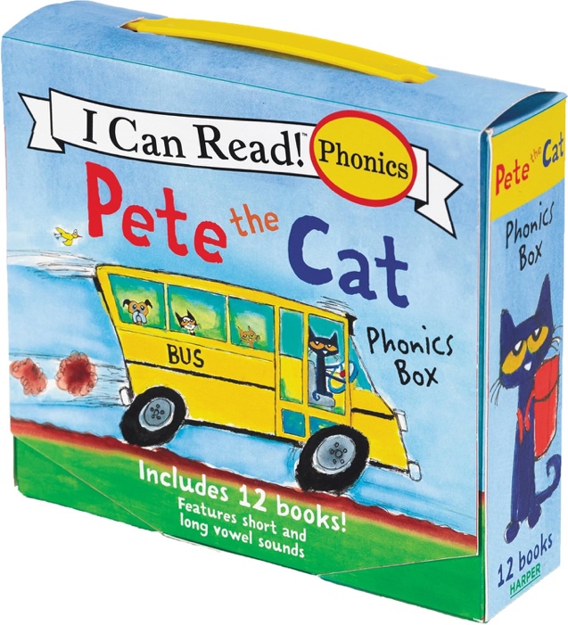 A box with a picture of a cat and a bus Description automatically generated