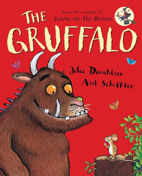 A red cover with a cartoon animal Description automatically generated