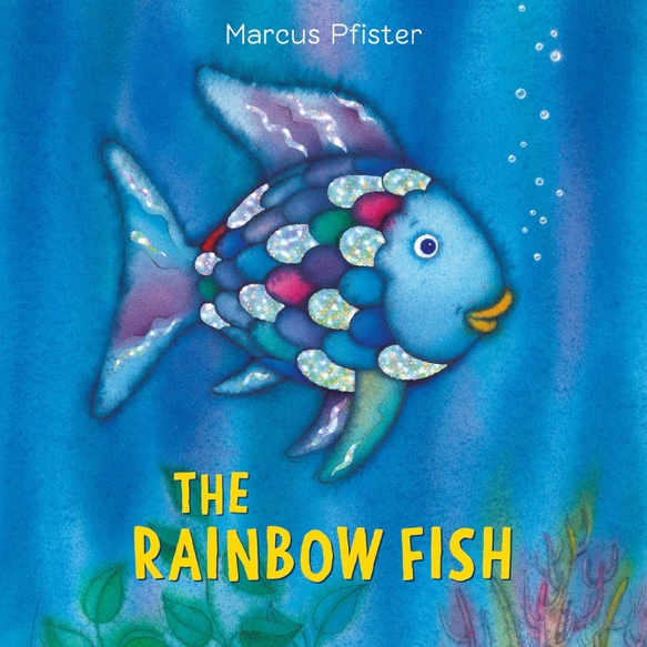 A book cover of a rainbow fish Description automatically generated
