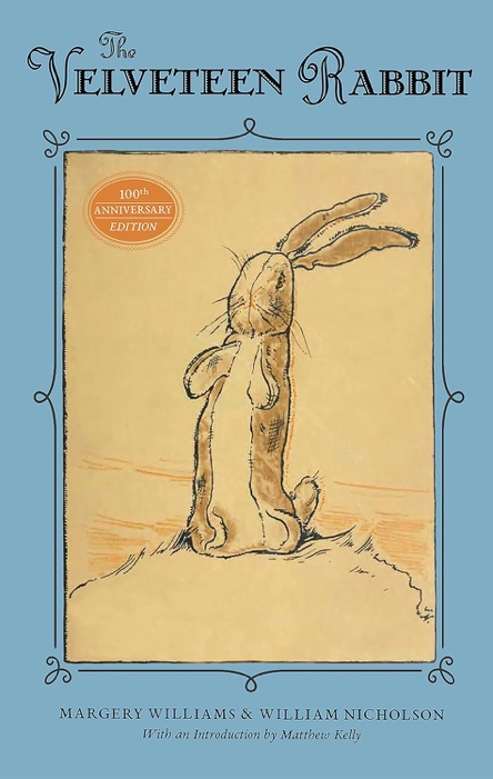 A rabbit on a yellow background Description automatically generated